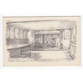 A Living Room Milton's Cottage Chalfont St Giles Sketch Postcard Buckinghamshire