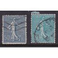 FRANCE 1920-30 50c SOWER 2 x SHADES