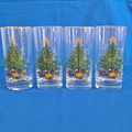 Lot 4 Christmas Tree Glass HIGHBALL TUMBLERS Wa...