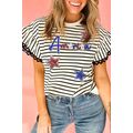 Black Stripe Sequin America Star Graphic Ric Ra...
