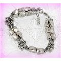 Tibetan Hill Tribe Silver Tone Flower Charms Br...