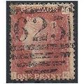 1858 SG43 1d Red Plate 129 Good Used Check Lett...