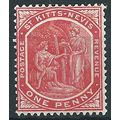 St Kitts-Nevis 1907 SG14 1d Carmine Mounted Min...