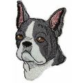 Custom Boston Terrier Face Embroidery Iron On/S...