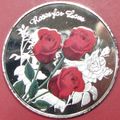 Love - Red Roses. Challenge Coin, Souvenir. Sil...