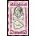 Ascension KGV 1934 2/- 6d Black & Bright Purple...