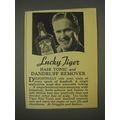 1936 Lucky Tiger Hair Tonic and Dandruff Remover Ad