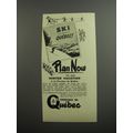 1952 La Province de Quebec Canada Tourism Ad - Plan now for your winter vacation