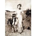 FLORA 1893 Robert Walker Macbeth woman dogs whi...