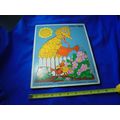 Cute 1979 Sesame Street BIG BIRD Wood Frame Tra...