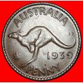 Ⰶ WITH INDIA: AUSTRALIA★ 1 PENNY 1939 GEORGE VI...