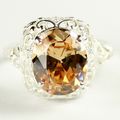 Champagne CZ, 925 Sterling Silver Antique Style...