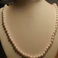 Glass Pearl Necklace 6mm Faux Pearl Necklace 24"