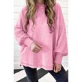 Strawberry Pink Mineral Wash Drop Shoulder Pull...