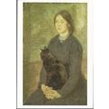 John, Gwen - Young Woman holding a Black Cat c....