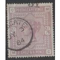 SG: 175 used 3.July 1884 Blued Paper small corn...