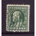 USA 1908 SG 338 1c GREEN FRANKLIN FINE USED#