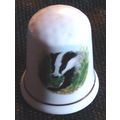 Thimble: English Bone China: Badger
