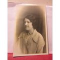UNKNOWN PRETTY LADY, antique portrait b/w photo...