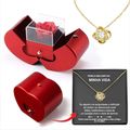 Fashion Jewelry Box - Red Apple Eternal Rose Ne...