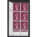 X925 U63 1p Crimson FCP ~ CYLINDER BLOCK of 6 -...