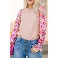 Oatmeal Floral Printed Patchwork Smocked Lanter...