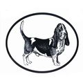 Dog Breed Oval Vinyl Car Decal Black & White St...