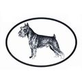 Dog Breed Oval Vinyl Car Decal Black & White St...