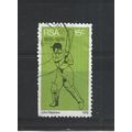SouthAfrica.SG394 15c Batsman.Fine Used.Sep25b