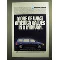 1992 Plymouth Voyager Family Value Package Ad
