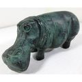 Primitive Style MCM Hippo Figure Metal Green Pa...
