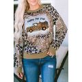 Leopard Tie Dyed Pumpkin Truck Graphic Long Sle...