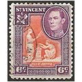 St Vincent 1949 SG169 6c Orange & Purple Fine U...