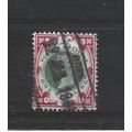 GB.SG214 1s Green and Carmine.Fine Used.Nov24b