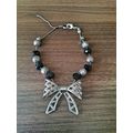 Silver & Black Bow Bracelet - *** Now Reduced ***