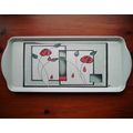 Red Tiffany Sandwich/Serving Tray, Melamine, Gr...