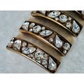 4 Vintage Bracelet Panels, Antique Style Gold T...