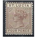 St Lucia 1895 SG48 4d Brown Mounted Mint . .