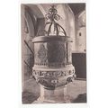 The Church Font Down Hatherley Postcard Glouces...