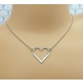Vintage 925 Sterling Silver Heart Pendant Choke...