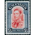 Cyprus 1938 £1 scarlet & indigo SG163 unused