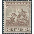 Barbados 1909 SG163 1/4d Brown Mounted Mint.. .