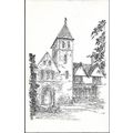 Davington, Kent - Church - art postcard c.1970s