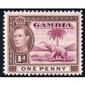 Gambia Sg151 1d Purple & Brown mint never hinge...