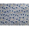 White, blue, yellow floral cotton fabric square...