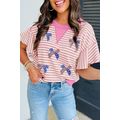 Sachet Pink Sequined American Flag Bow Patched ...