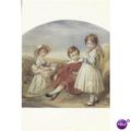 Colour Postcard - Swinburne with his sisters Ed...