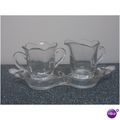 Vintage Glass Mini Sugar & Creamer w/Matching Tray