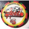 Aces Casino Chip $5. - Arlington, Washington - ...