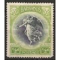 Barbados 1920 SG202 1/2d Black & Bright Yellow-...